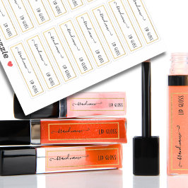 金ゴールド縁ど半透明澄ん化粧ラベル シール