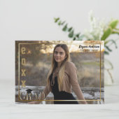 金ゴールド縁ど卒業写真発表 招待状 (スタンド正面)