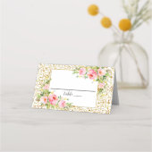 金ゴールド縁ど及びフローラ プレイスカード (裏面)