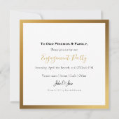 金ゴールド縁ど婚約パーティ 招待状 (裏面)