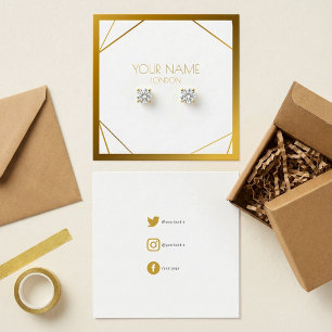 金ゴールド縁ど幾何イヤリングホルダー，ソーシャルアイコン