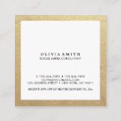 金ゴールド縁ど用ソーシャル·メディア·クーポン スクエア名刺 (裏面)