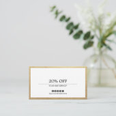 金ゴールド縁ど用ソーシャル·メディア·クーポン 名刺 (スタンド正面)