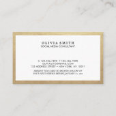 金ゴールド縁ど用ソーシャル·メディア·クーポン 名刺 (裏面)