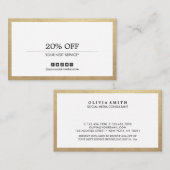 金ゴールド縁ど用ソーシャル·メディア·クーポン 名刺 (正面/裏面)