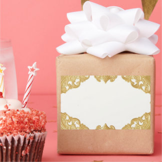 金ゴールド縁ど箔フェイク長方形シール 長方形シール