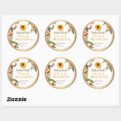 金ゴールド縁ど自家製ピーチジャムジェリーラベル ラウンドシール (シート)