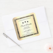 金ゴールド縁ど製品のパッケージラベル付き スクエアシール (封筒)