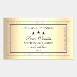 金ゴールド縁ど製品のパッケージラベル付き 長方形シール