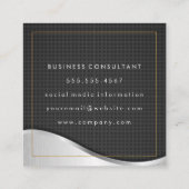 金ゴールド縁ど金属炭素繊維 スクエア名刺 (裏面)