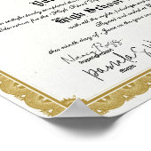 金ゴールド縁ど高校卒業証書 ポスター (角)