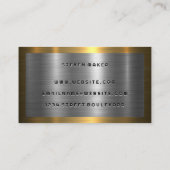 金ゴールド縁ど |シルバー金属の背景 名刺 (裏面)