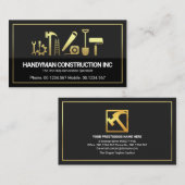 金ゴールド縁ど・ハンディマン・ツールグレー・ブラック・レイヤ 名刺 (正面/裏面)