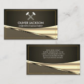 金ゴールド縁ど |メタリック背景 |ハードウェアツール 名刺 (正面/裏面)