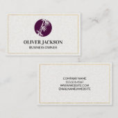 金ゴールド縁ど |竹のアイコン |紙テクスチャ 名刺 (正面/裏面)