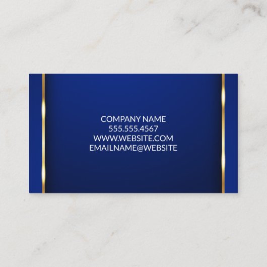 金ゴールド縁ど | 青のアイコン | ロ企業のゴ 名刺 (裏面)