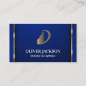 金ゴールド縁ど | 青のアイコン | ロ企業のゴ 名刺 (正面)