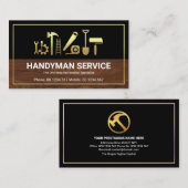 金ゴールド縁どHandyman Tools Timber Layer Builder 名刺 (正面/裏面)