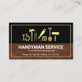 金ゴールド縁どHandyman  Tools Timber Layer Builder 名刺 (正面)