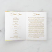 金ゴールド縁写真葬儀順番を折り畳んだ プログラム (内部)