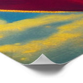 金ゴールド縁赤いハートポスター ポスター (角)