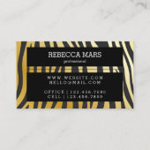 金ゴールド縞プリント 名刺 (裏面)