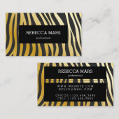 金ゴールド縞プリント 名刺 (正面/裏面)