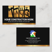 金ゴールド縦型建築手話ツールストライプ 名刺 (正面/裏面)