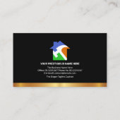 金ゴールド縦型建築手話ツールストライプ 名刺 (裏面)