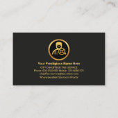 金ゴールド縦型誘導案内線 名刺 (裏面)