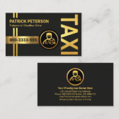 金ゴールド縦型誘導案内線 名刺 (正面/裏面)