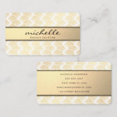 金ゴールド織りルクス 名刺 (正面/裏面)