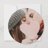 金ゴールド署名スクリプトの円形結婚写真 招待状 (裏面)