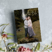 金ゴールド署名スクリプト写真の保存日付 箔招待状