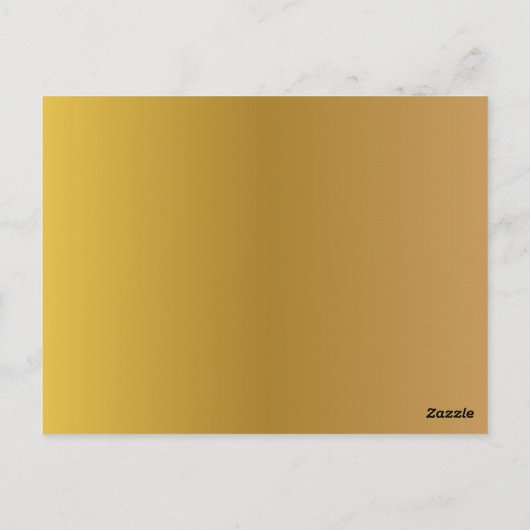 金ゴールド署名結婚式の日付カードの保存 ポストカード (裏面)