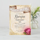 金ゴールド美しいとビーストヴィンテージ童話 招待状 (スタンド正面)