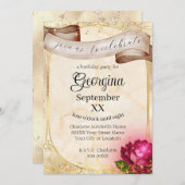 金ゴールド美しいとビーストヴィンテージ童話 招待状 (正面/裏面)