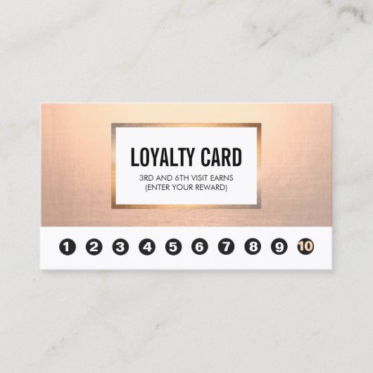 金ゴールド美しいサロン10パンチカスタマーロイヤリティカード ロイヤリティカード (正面)