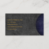 金ゴールド美しいロゴ |石板背景 名刺 (裏面)