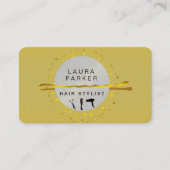 金ゴールド美容師メイクアップアーティストサロン 名刺 (正面)