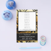 金ゴールド美容師爪、 ネイル化粧サロン価格表 チラシ (シングル)