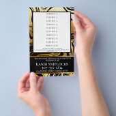 金ゴールド美容師爪、 ネイル化粧サロン価格表 チラシ (ハンドル)