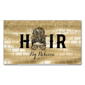 金ゴールド美容師磁気名刺 マグネット名刺 (正面)