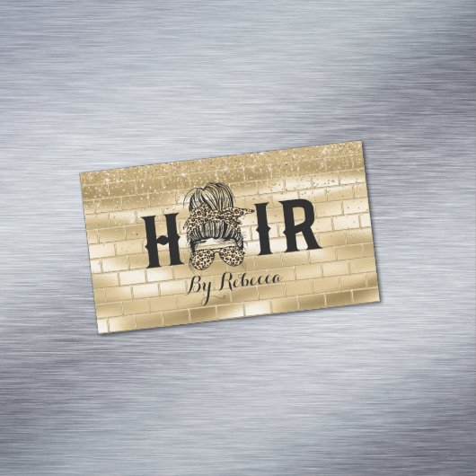 金ゴールド美容師磁気名刺 マグネット名刺 (インサイチュ)