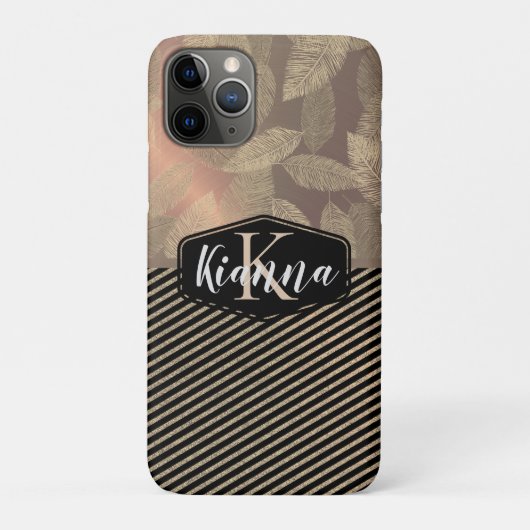 金ゴールド羽と金ゴールドモノグラストライプム Case-Mate iPhoneケース (裏)