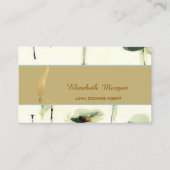 金ゴールド羽根公証人ストライプフローラ 名刺 (正面)