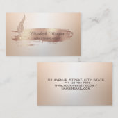 金ゴールド羽毛バラ金ゴールドブラシ筆公証人 名刺 (正面/裏面)