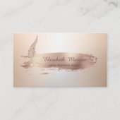 金ゴールド羽毛バラ金ゴールドブラシ筆公証人 名刺 (正面)