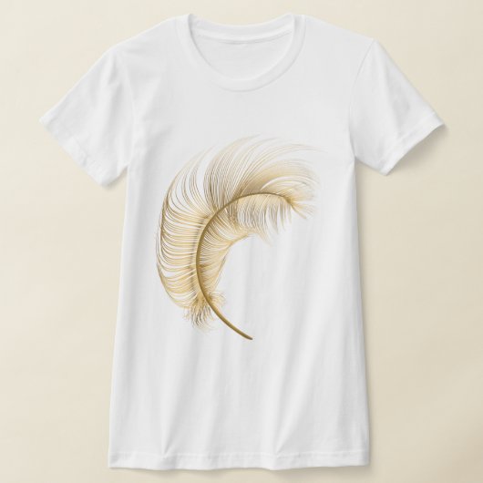 金ゴールド羽毛Tシャツ Tシャツ (レイダウン)