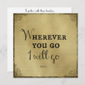 金ゴールド聖句どこへでも… 招待状 (正面/裏面)